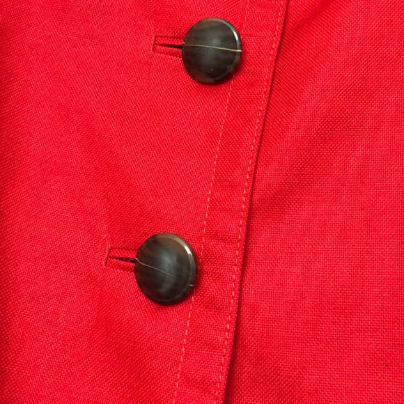 Talbots red linen blazer with pleated back - Picture 9 of 16